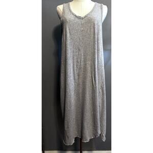 Altar'd State Grey Midi Vneck high low dress Size Medium